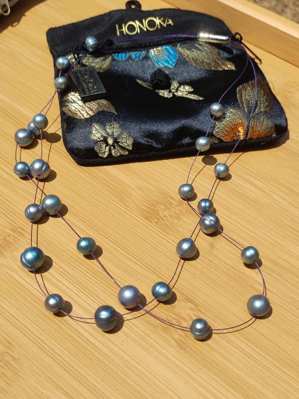 Honora Illusion Double Strand Floating peacock Freshwater Pearl Necklace